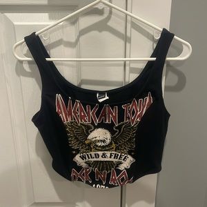 Black Rock & Roll Windsor Corset Tank Crop L